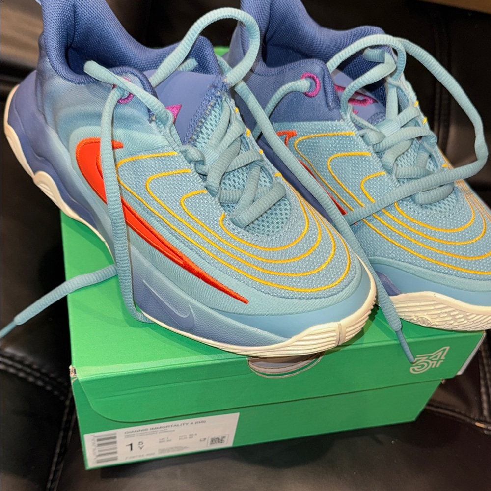 Nike Kids Blue and Orange Sneakers